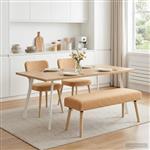vidaXL Bank Effen Beige 110 x 40 x 46 cm Bouclé