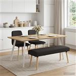 vidaXL Bank Effen Zwart 110 x 40 x 46 cm Bouclé