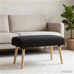vidaXL Bank Effen Zwart 80 x 40 x 46 cm Bouclé