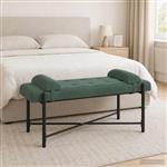 vidaXL Knop-gestept Bankje met Kussens Zeegroen 110 x 40 x 46 cm