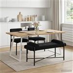vidaXL Knop-gestept Bankje met Kussens Zwart 110 x 40 x 46 cm fluweel