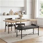 vidaXL Knop-gestept Bankje met Kussens Donkergrijs 110 x 40 x 46 cm
