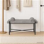 vidaXL Knop-gestept Bankje met Kussens Lichtgrijs 110 x 40 x 46 cm