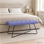 vidaXL Bank met knoopverstelling Jeans Blauw 110 x 40 x 46 cm Stof