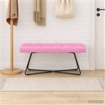 vidaXL Bank met knoopverstelling Roze 110 x 40 x 46 cm Stof