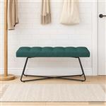 vidaXL Bank met knoopverstelling Donkergroen 110 x 40 x 46 cm Stof