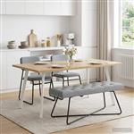vidaXL Bank met knoopverstelling Lichtgrijs 110 x 40 x 46 cm Stof