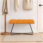 vidaXL Bank met knoopverstelling Donkergeel 80 x 40 x 46 cm Stof