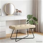 vidaXL Bank met knoopverstelling Crèmekleurig 80 x 40 x 46 cm Stof