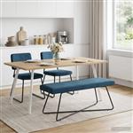 vidaXL Bank Blauw 110 x 40 x 45 cm fluweel