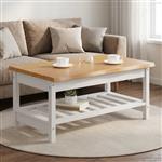 vidaXL Salontafel EKAI Wit 100 x 60 x 45,5 cm Massief grenenhout