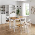 vidaXL Hoge bartafel EKAI Wit 112 x 70 x 91 cm Massief grenenhout