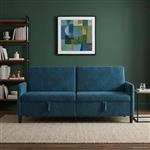 vidaXL Bank met opslag Blauw 192 x 78 x 87 cm Polyester