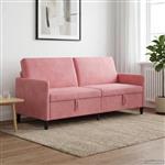 vidaXL Bank met opslag Roze 192 x 78 x 87 cm Polyester