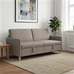 vidaXL Bank met opslag Taupe 192 x 78 x 87 cm Polyester