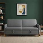vidaXL Bank met opslag Donkergrijs 192 x 78 x 87 cm Polyester