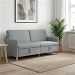 vidaXL Bank met opslag Lichtgrijs 192 x 78 x 87 cm Polyester