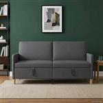 vidaXL Bank met opslag Donkergrijs 172 x 78 x 87 cm Polyester