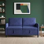 vidaXL Bank met opslag Politieblauw 152 x 78 x 87 cm Polyester