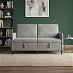 vidaXL Bank met opslag Lichtgrijs 152 x 78 x 87 cm Polyester