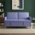 vidaXL Bank met opslag Jeans Blauw 152 x 78 x 87 cm Polyester