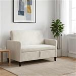 vidaXL Bank met opslag Crèmekleurig 122 x 78 x 87 cm Polyester