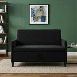 vidaXL Bank met opslag Zwart 122 x 78 x 87 cm Polyester