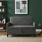vidaXL Bank met opslag Donkergrijs 122 x 78 x 87 cm Polyester