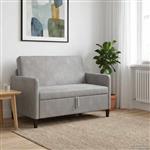 vidaXL Bank met opslag Lichtgrijs 122 x 78 x 87 cm Polyester