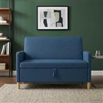 vidaXL Bank met opslag Blauw 122 x 78 x 87 cm Polyester
