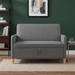 vidaXL Bank met opslag Donkergrijs 122 x 78 x 87 cm Polyester