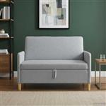 vidaXL Bank met opslag Lichtgrijs 122 x 78 x 87 cm Polyester