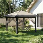 vidaXL Gazebo met 4 Zijwanden Crème en Antraciet