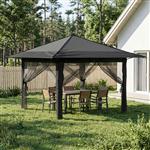 vidaXL Gazebo met 4 Zijwanden Lichtgrijs en antracietkleurig