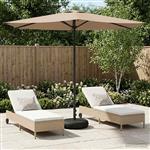 vidaXL Tuinparasol met Basis 270 x 270 cm Polyester Rechthoekig Taupe
