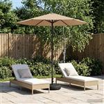 vidaXL Tuinparasol met Basis 230 x 230 cm Polyester Rechthoekig Taupe