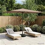 vidaXL Tuinparasol met Basis 200 x 300 cm Polyester Rechthoekig Taupe