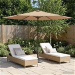 vidaXL Tuinparasol 300 x 300 cm Polyester Rechthoekig Taupe