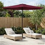 vidaXL Tuinparasol 270 x 270 cm Polyester Rechthoekig Bordeaux Rood