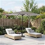 vidaXL Tuinparasol 200 x 300 cm Polyester Rechthoekig Zwart en Wit