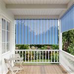 vidaXL Buitenrolgordijn 90% UV-blok Blauw en Witte Streep 240 x 140 cm