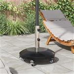 vidaXL Granieten parasolvoet met wielen voor parasolstok van 40-50 mm 29 kg Zwart