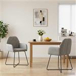 vidaXL Eettafelstoelen 2 st fluweel Lichtgrijs 55 x 50 x 84 cm