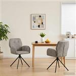 vidaXL Draai Eetstoelen 2 st Nep Suede Leer Lichtgrijs 54 x 55 x 86 cm