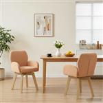 vidaXL Draai Eetstoelen 2 st Bouclé Beige 54 x 58 x 87 cm
