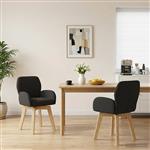 vidaXL Draai Eetstoelen 2 st Bouclé Zwart 54 x 58 x 87 cm