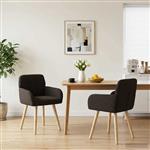 vidaXL Eettafelstoelen 2 st Bouclé Zwart 59 x 57 x 85 cm