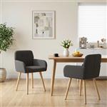 vidaXL Eettafelstoelen 2 st Bouclé Donkergrijs 59 x 56,5 x 85 cm