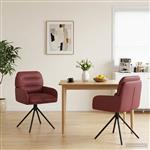 vidaXL Draai Eetstoelen 2 st Kunstleer Wijnrood 59x59,5x90cm