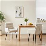 vidaXL Eettafelstoelen 2 st fluweel Crèmekleurig 59 x 59,5 x 90 cm